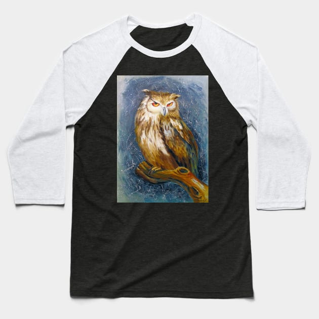 Owl Baseball T-Shirt by OLHADARCHUKART